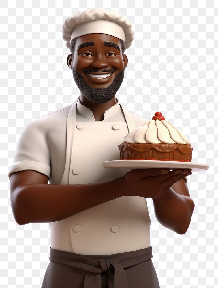 PNG Chef cake dessert holding. AI generated Image by rawpixel.