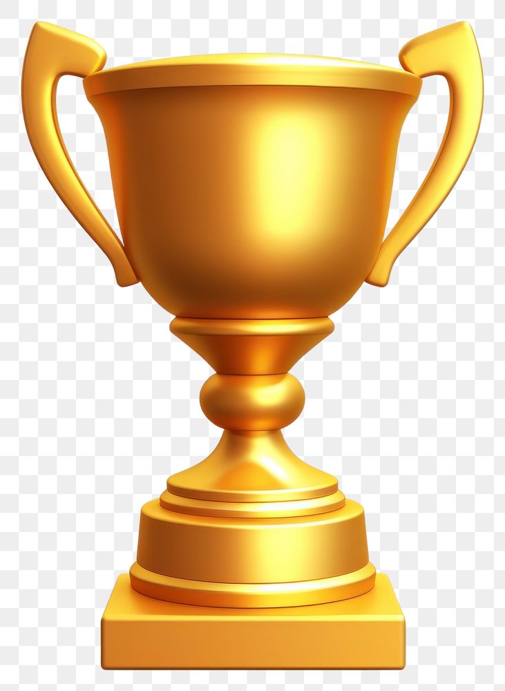 PNG Trophy gold white background achievement. AI generated Image by rawpixel.