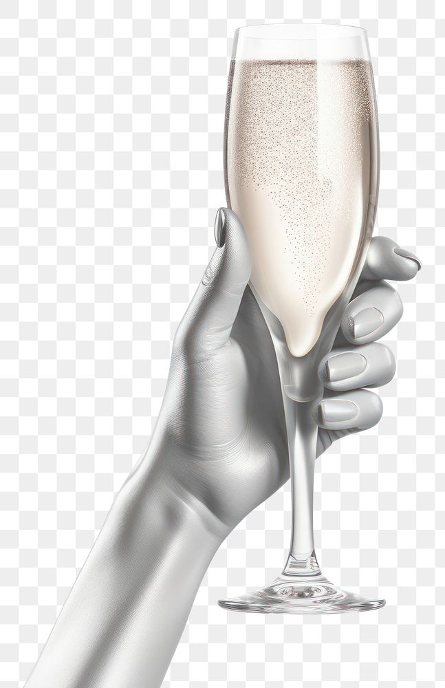 PNG  Glass champagne holding drink. AI generated Image by rawpixel.