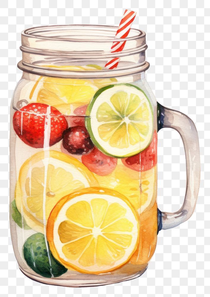 PNG Fruit food jar refreshment. AI generated Image by rawpixel.