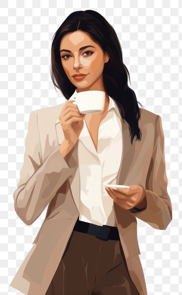 PNG Coffee holding adult woman. AI generated Image by rawpixel.