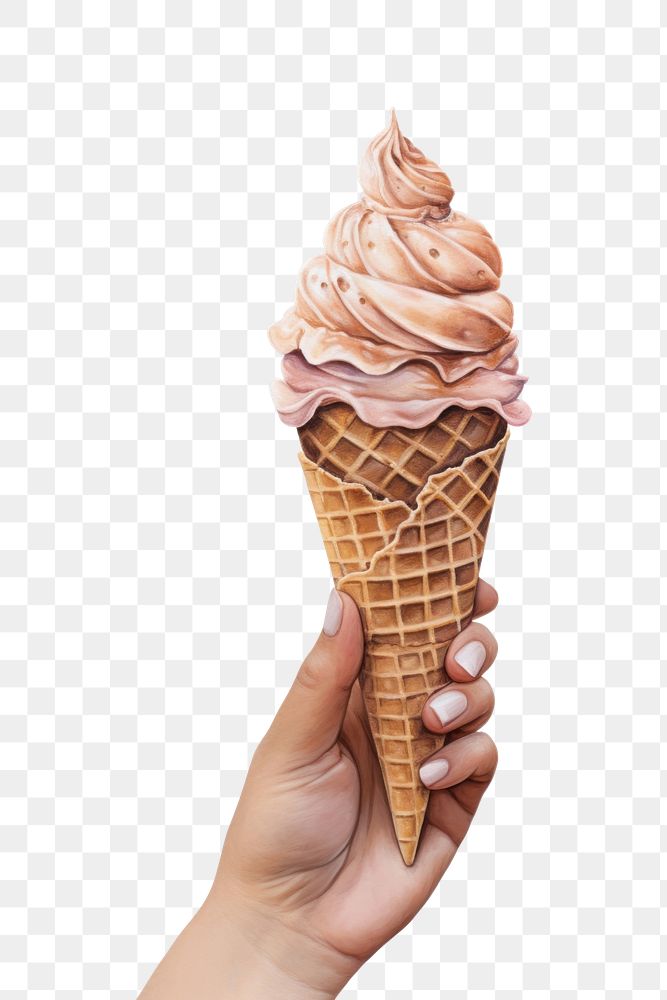 PNG Chocolate ice cream, digital paint illustration. AI generated image