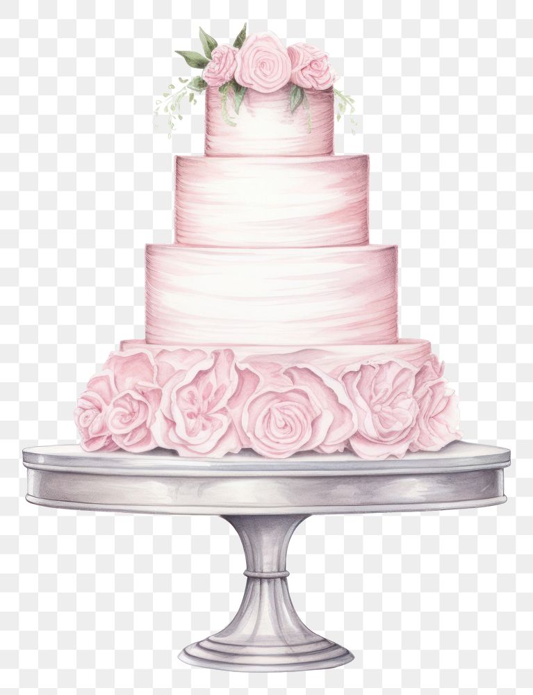 PNG Wedding cake dessert food, digital paint illustration. 