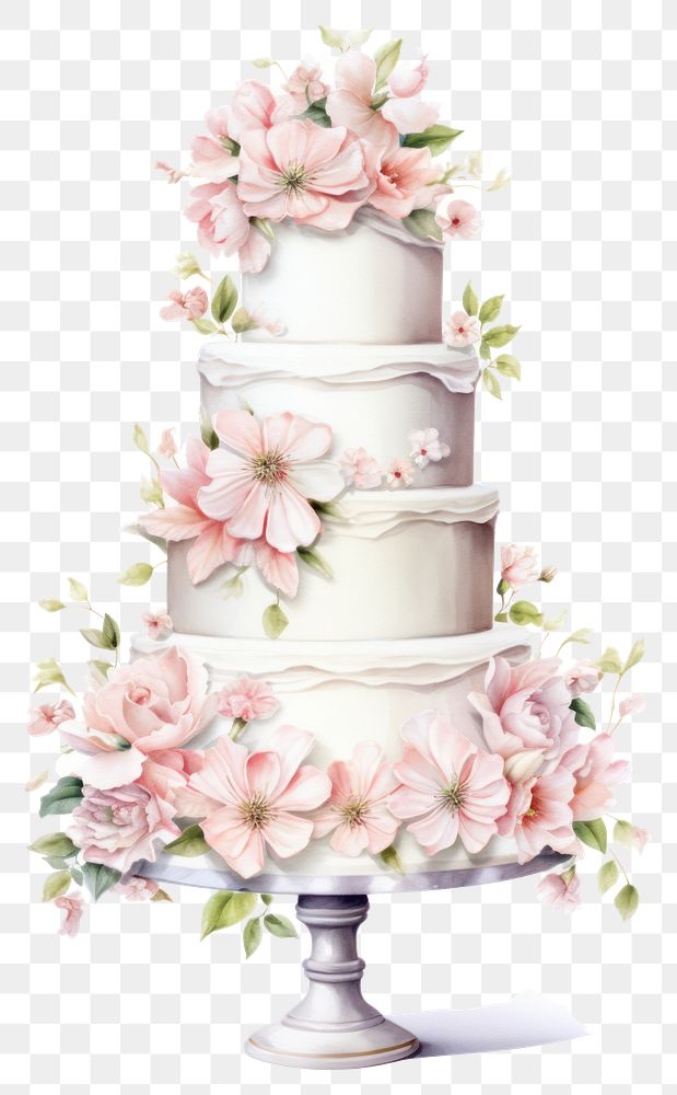 PNG Wedding cake dessert flower transparent background