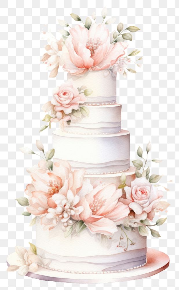 PNG Wedding flower cake decoration transparent background