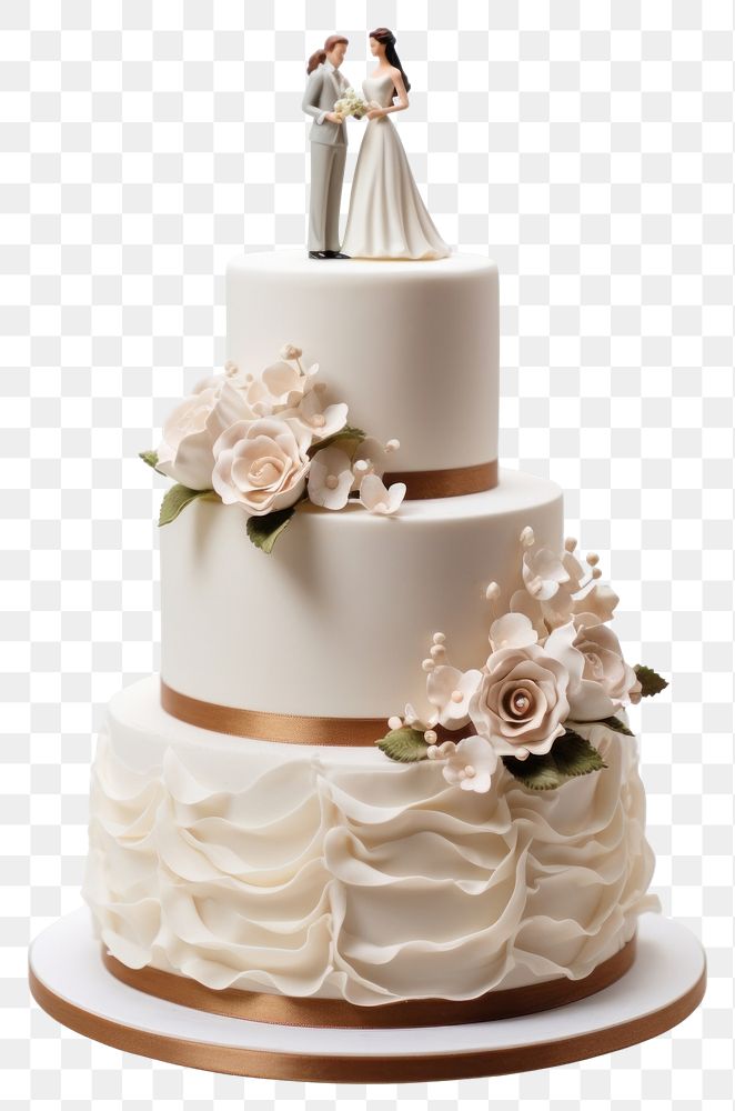 PNG Wedding cream cake decoration transparent background