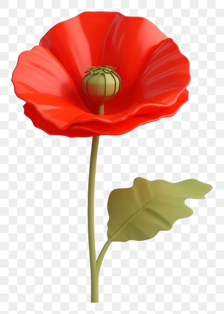 PNG Poppy flower plant transparent background. AI generated Image by rawpixel.