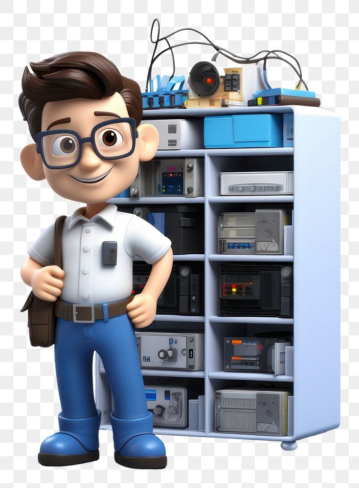 PNG Technician cartoon white background technology. AI generated Image by rawpixel.
