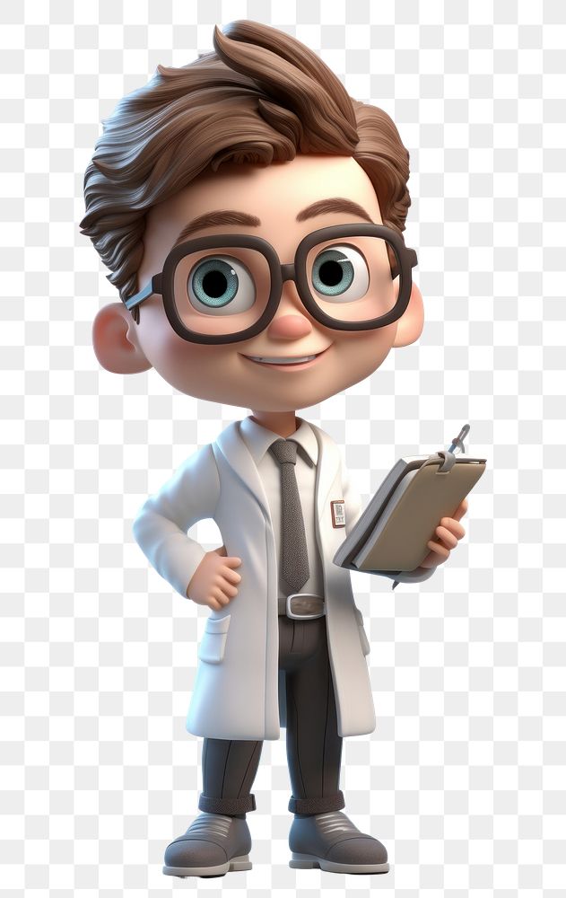 PNG Cartoon scientist glasses white background. AI generated Image by rawpixel.