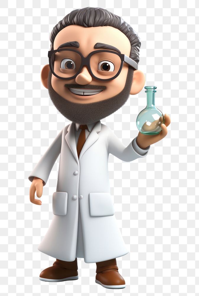 PNG Scientist holding glasses cartoon. AI generated Image by rawpixel.