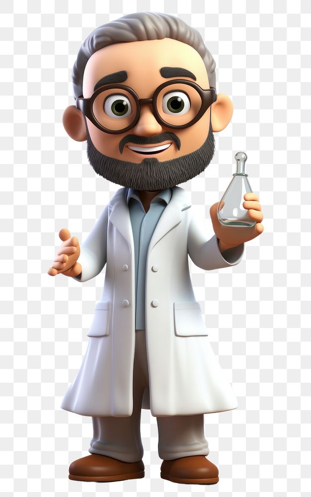 PNG Scientist cartoon white background stethoscope. AI generated Image by rawpixel.