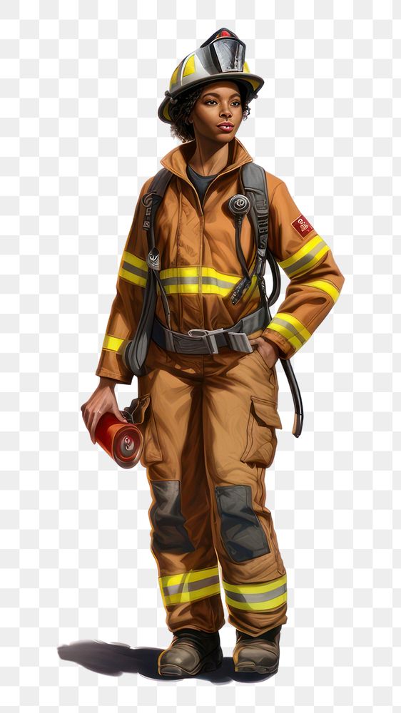 PNG Firefighter adult man transparent background