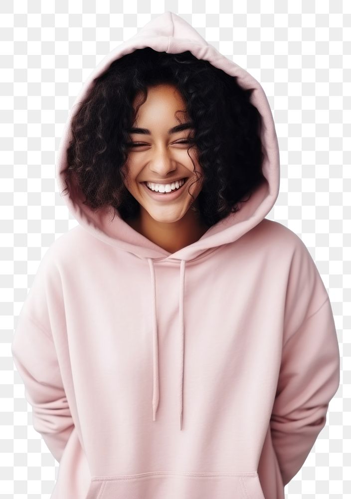 PNG Sweatshirt portrait laughing clothing. AI generated Image by rawpixel.