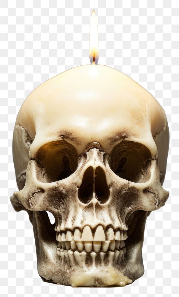 PNG Skull candle spirituality illuminated. 