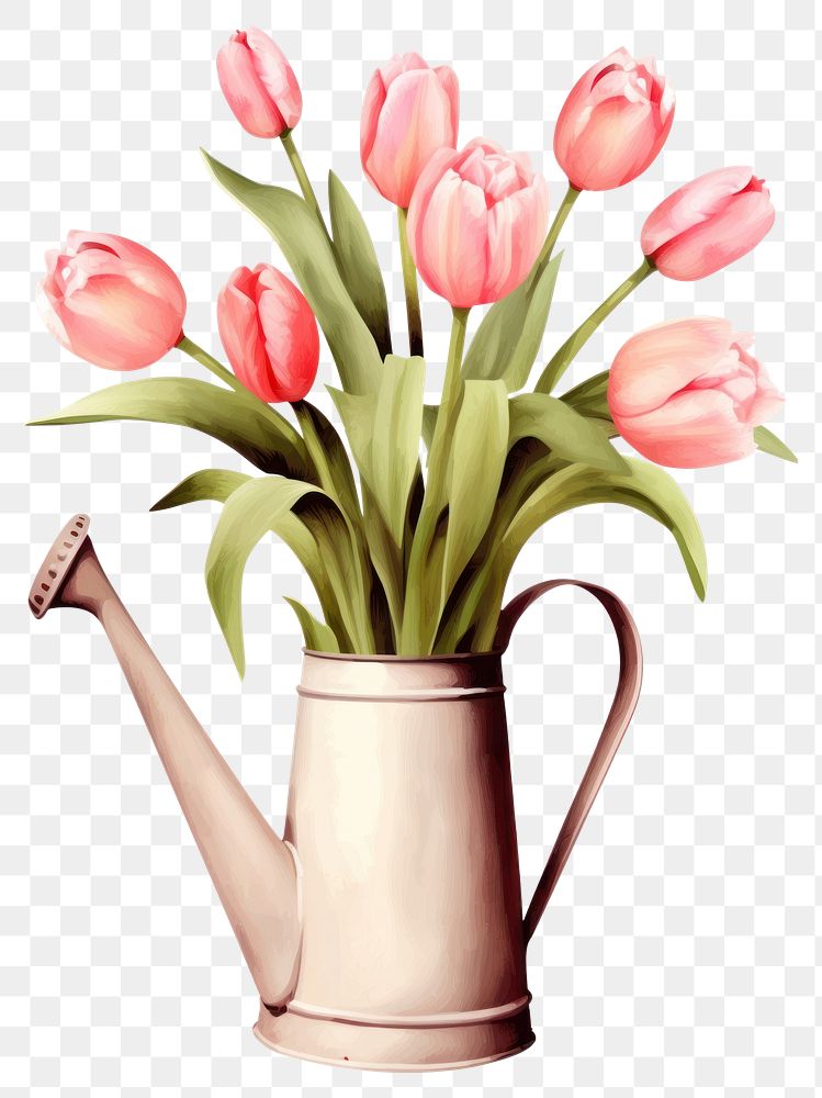 PNG Tulips flower plant pink. AI generated Image by rawpixel.