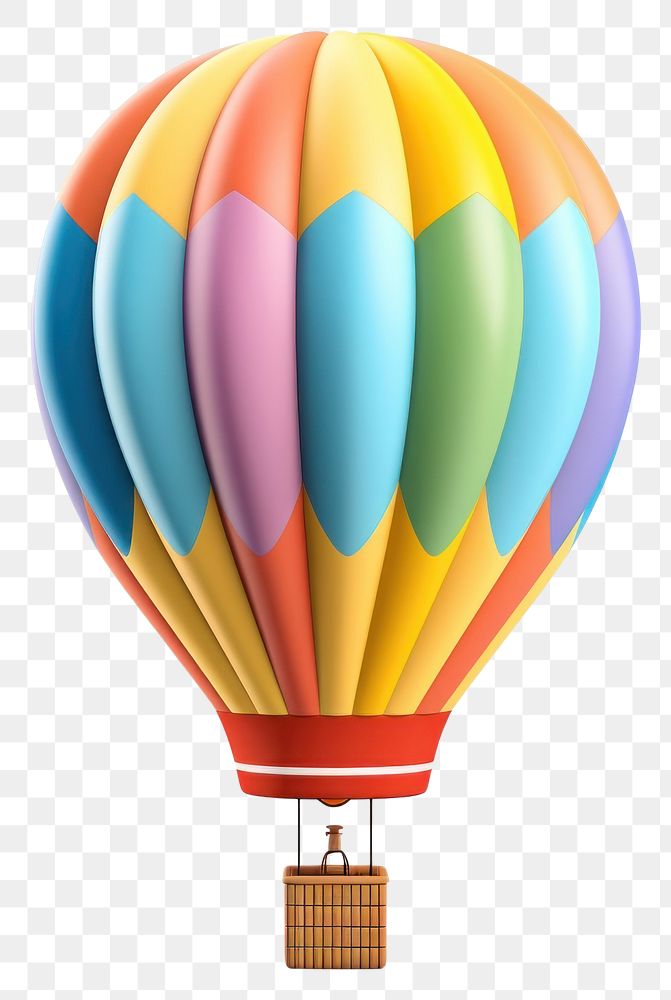 PNG Hot air balloon aircraft vehicle white background. AI generated Image by rawpixel.