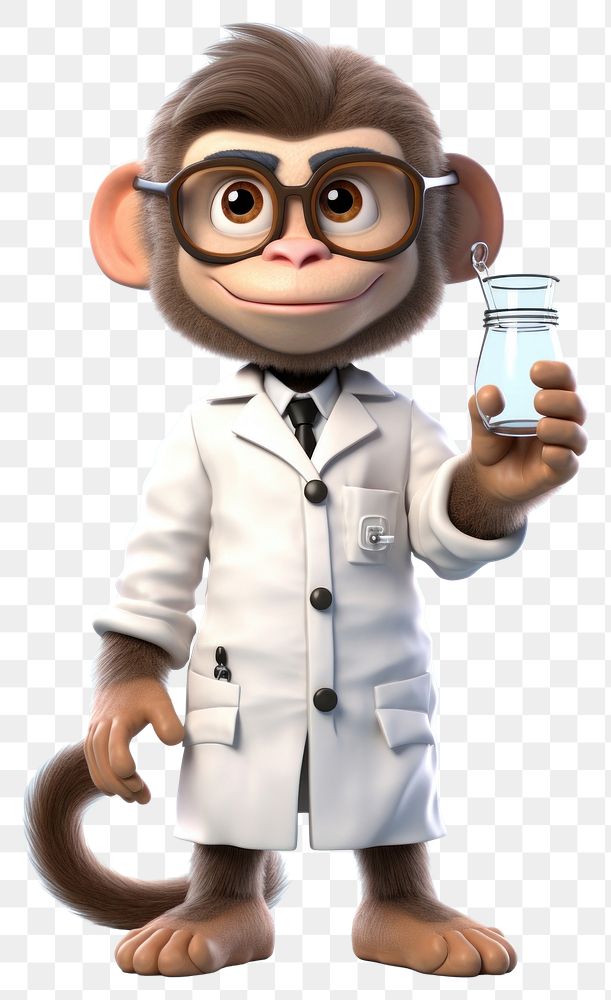 PNG Cartoon monkey stethoscope accessories. AI generated Image by rawpixel.
