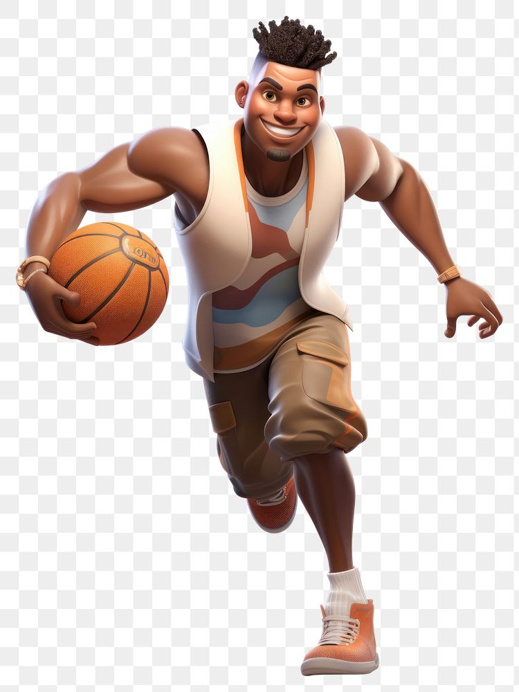 PNG Basketball sports cartoon player. AI generated Image by rawpixel.