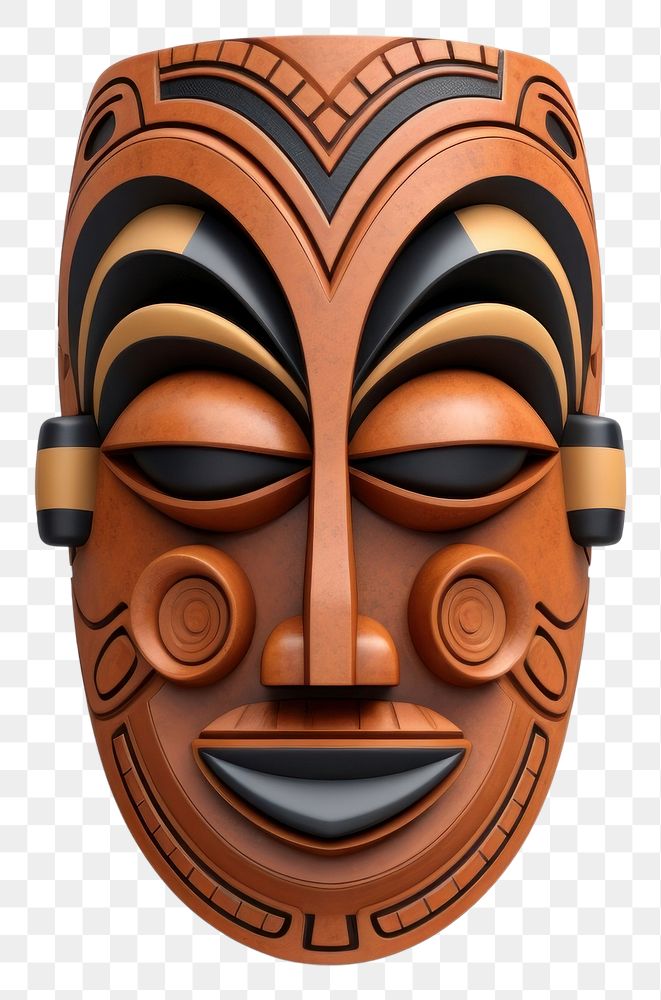 PNG Mask totem wood face. 