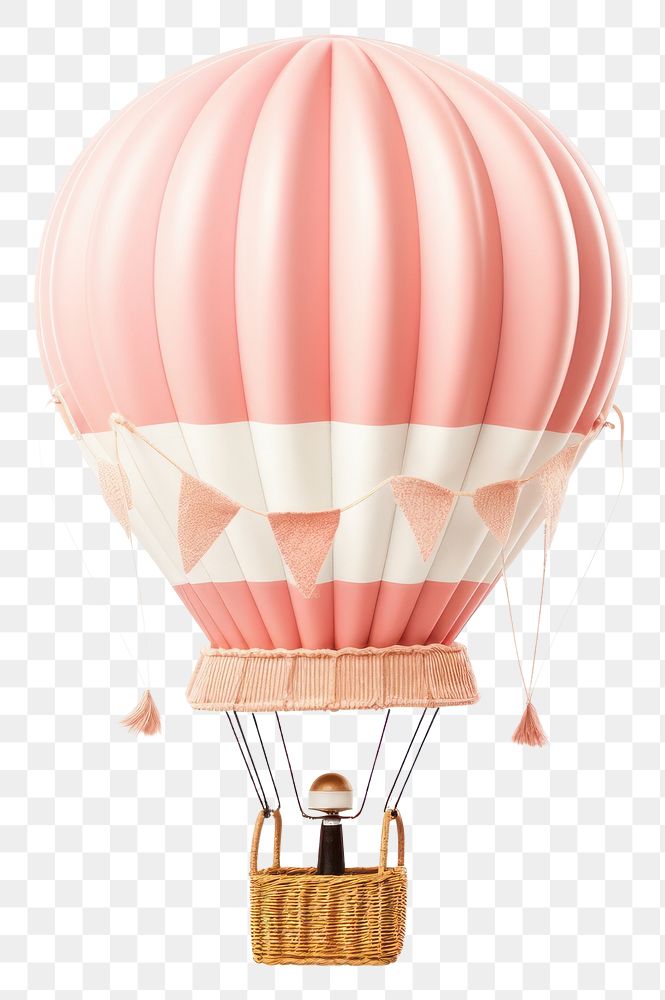 PNG Hot air balloon aircraft vehicle white background. AI generated Image by rawpixel.