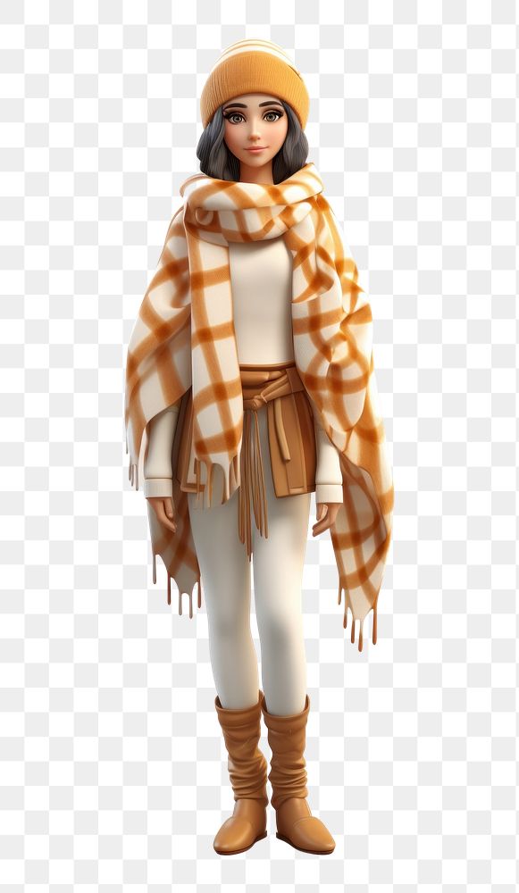 PNG Fashion scarf coat toy. AI generated Image by rawpixel.