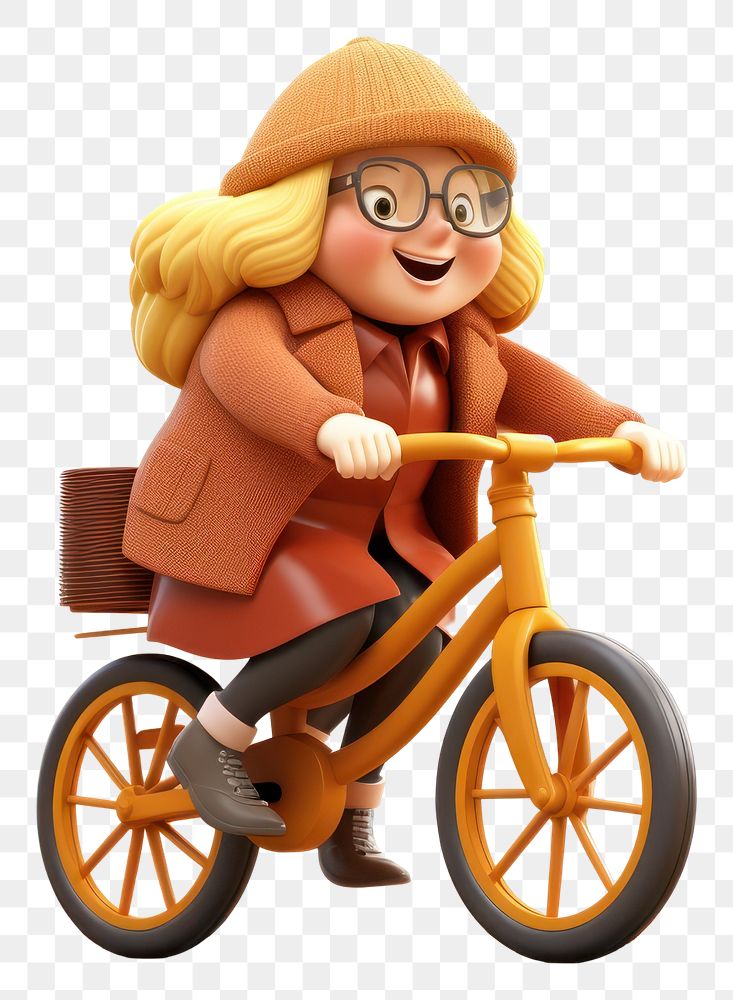 PNG Cartoon bicycle vehicle autumn. AI generated Image by rawpixel.