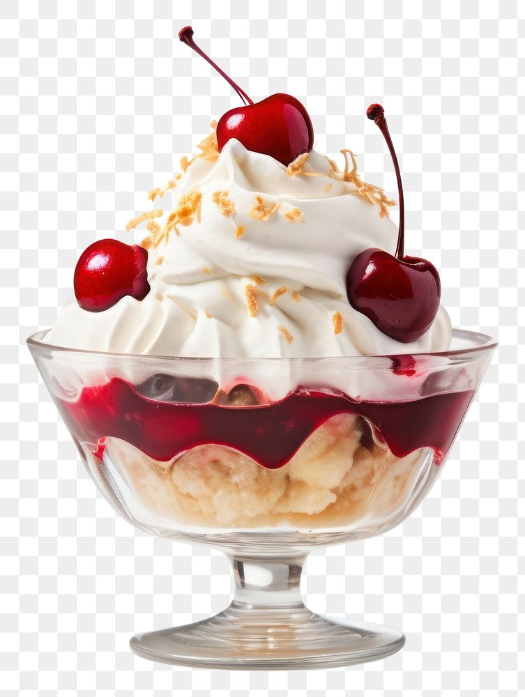 PNG Sundae cream dessert food. AI generated Image by rawpixel.