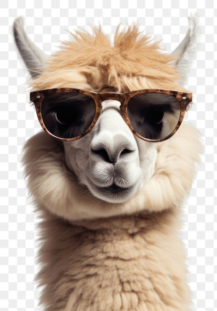 PNG Sunglasses alpaca mammal animal. 