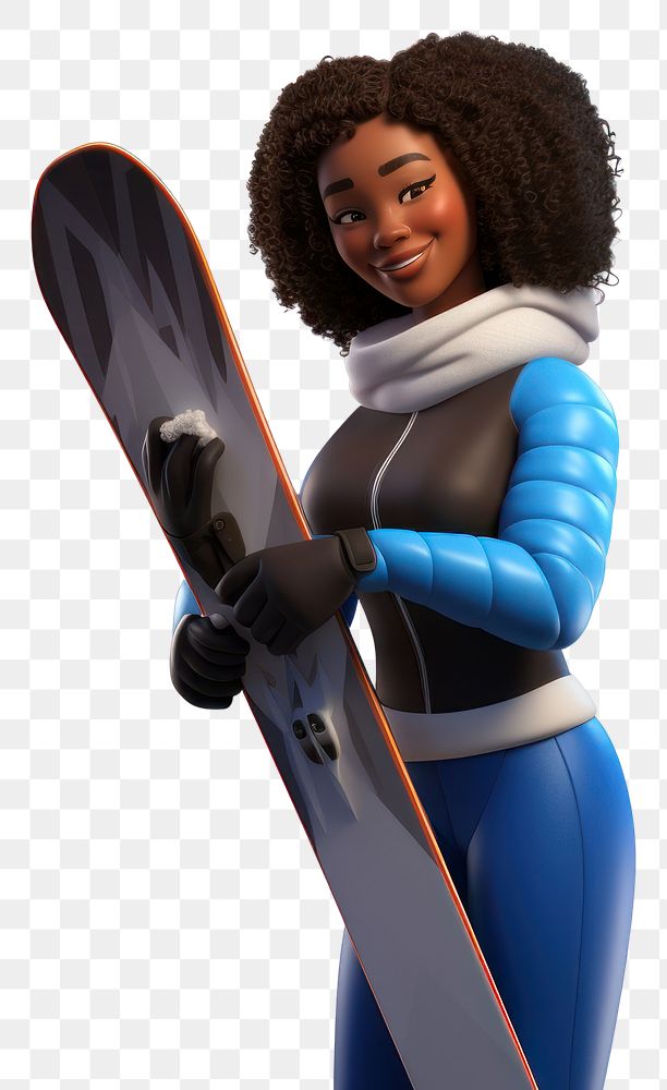 PNG Adult woman transparent background snowboarding. AI generated Image by rawpixel.