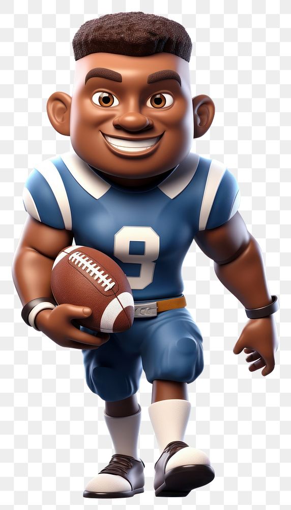 PNG American football cartoon player sports. AI generated Image by rawpixel.