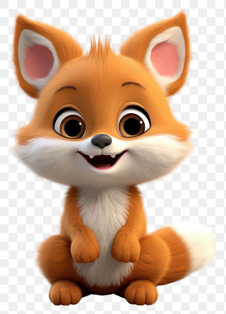 PNG Cartoon animal cute fox.