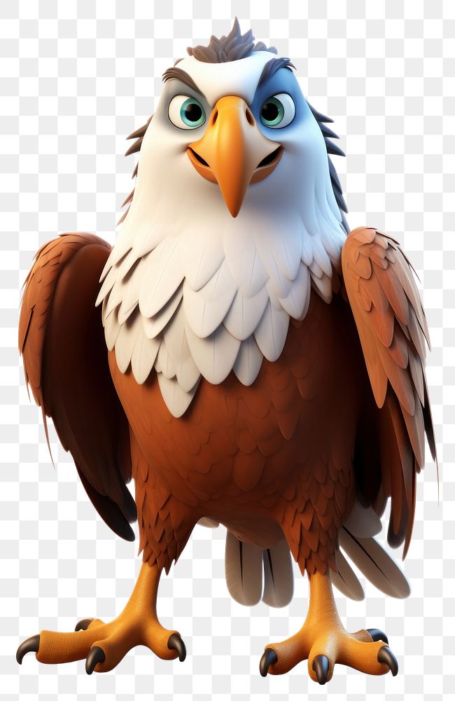 PNG  Cartoon animal eagle bird. AI generated Image by rawpixel.