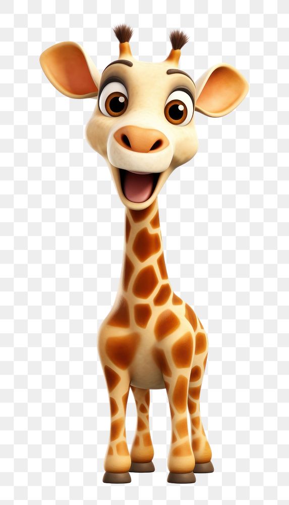 PNG Giraffe cartoon mammal animal. 