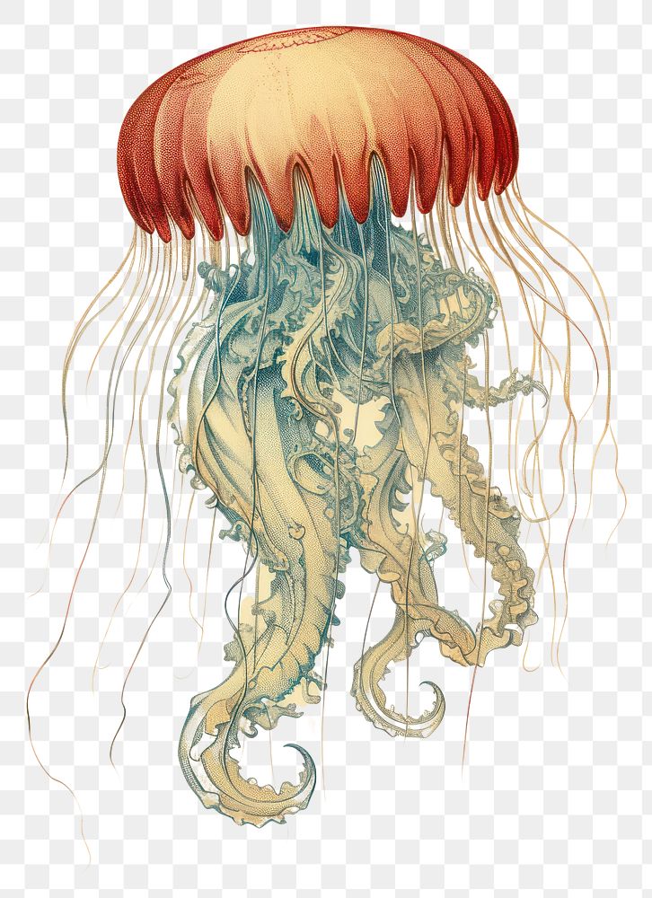 PNG Jellyfish animal invertebrate cephalopod. AI generated Image by rawpixel.