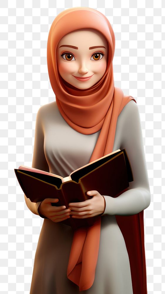 PNG Publication portrait reading hijab. AI generated Image by rawpixel.