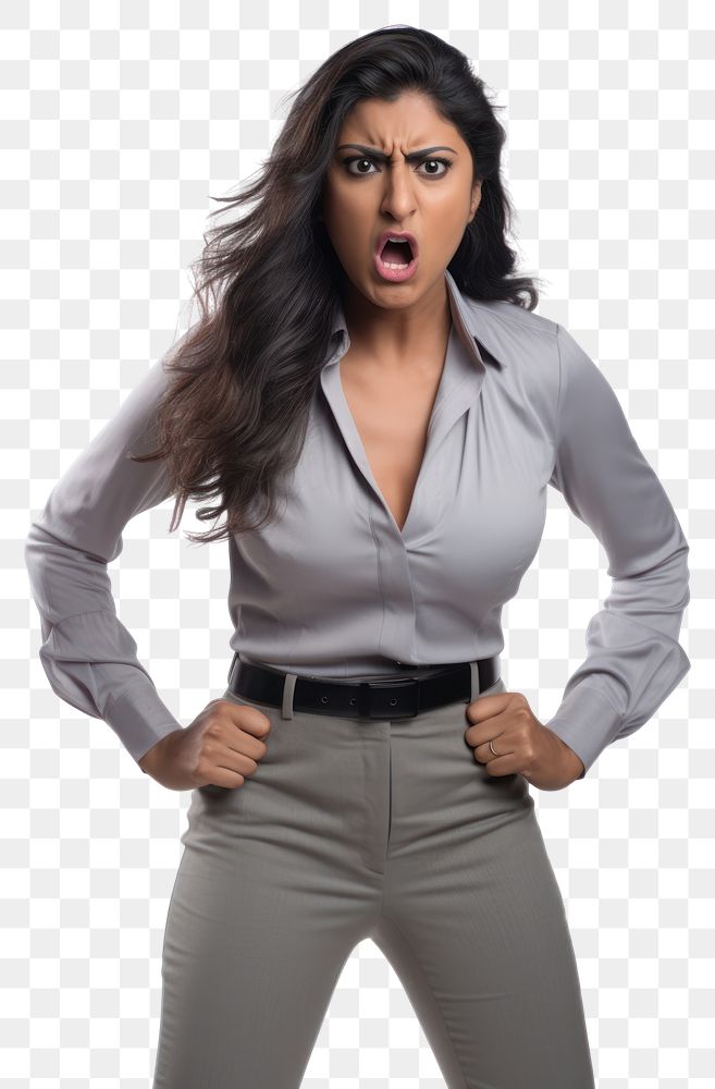 PNG Shouting adult women white background. AI generated Image by rawpixel.