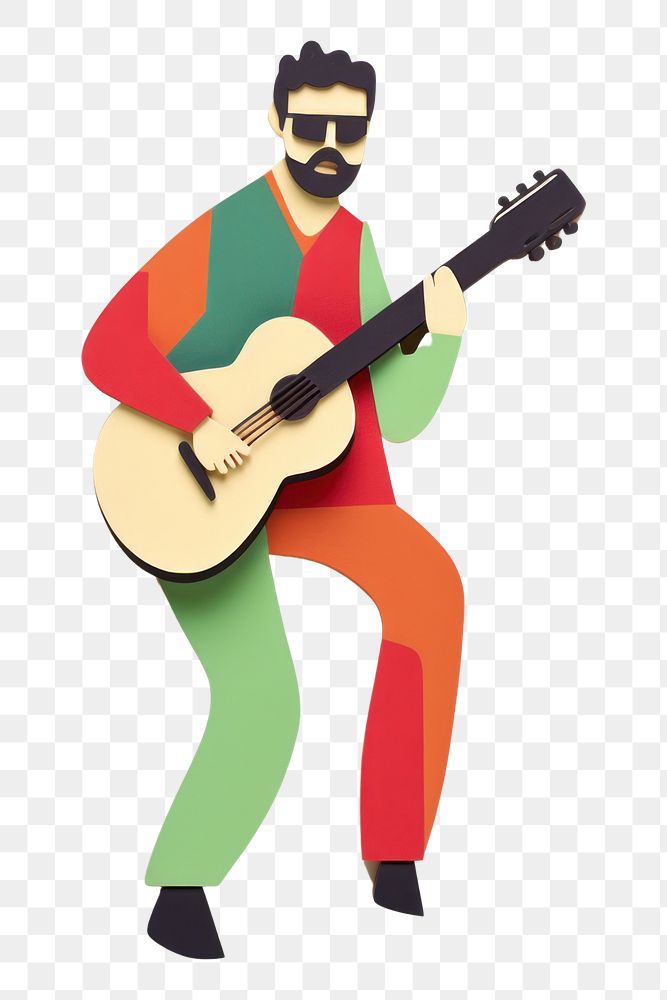 PNG Guitar guitarist music adult. AI generated Image by rawpixel.