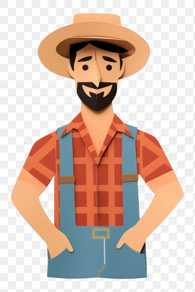 PNG Portrait smiling farmer art. AI generated Image by rawpixel.