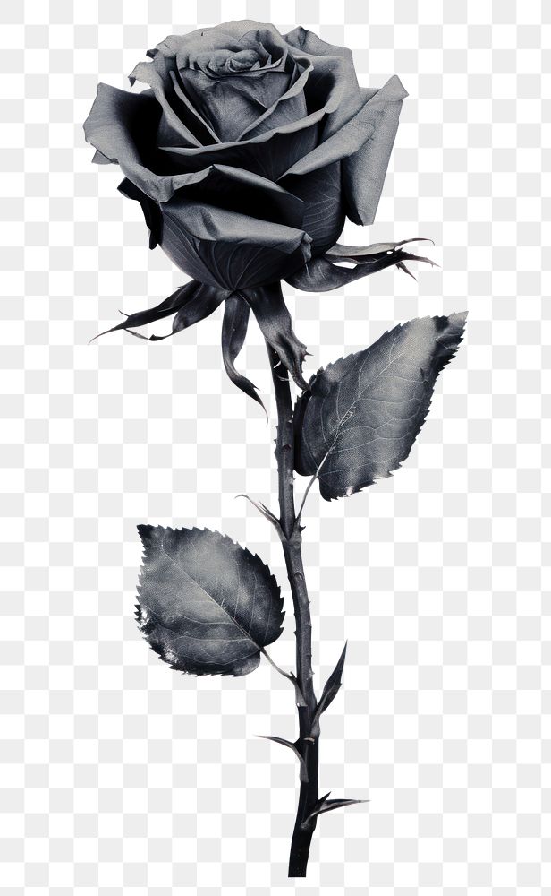 PNG Rose flower plant black. AI generated Image by rawpixel.