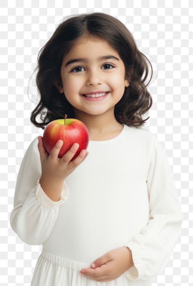 PNG  Apple portrait child fruit. AI generated Image by rawpixel.