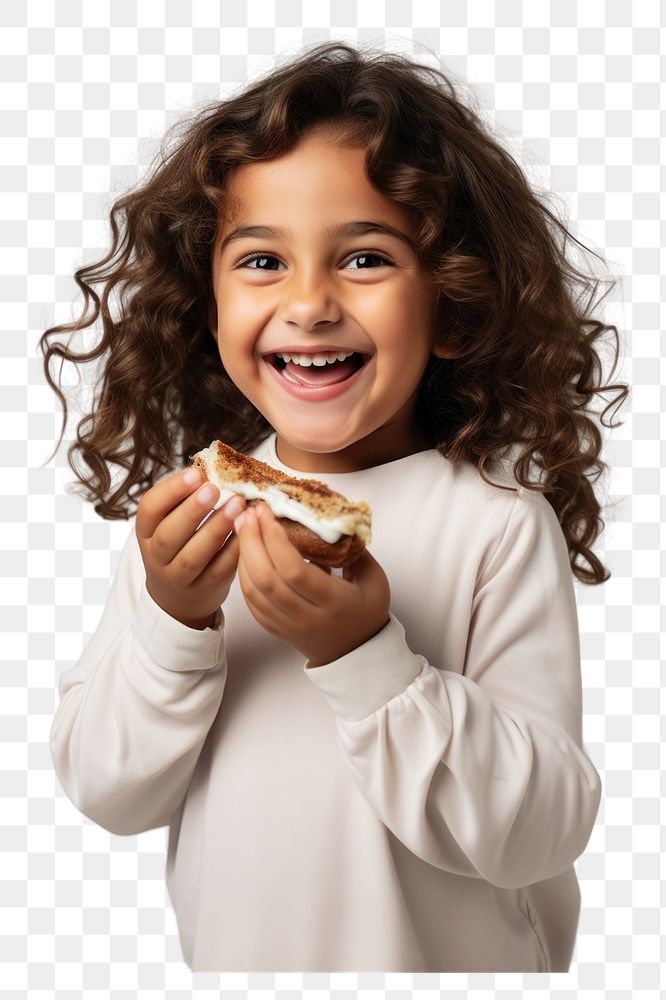 PNG  Portrait eating child photo. AI generated Image by rawpixel.