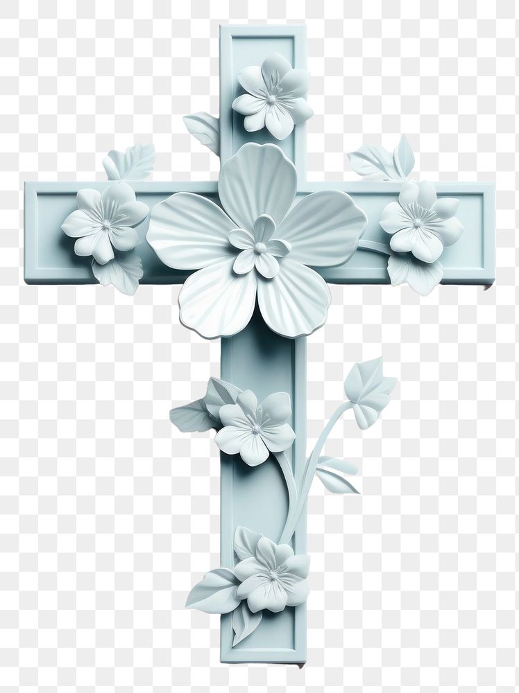 PNG Christian cross crucifix symbol white. 