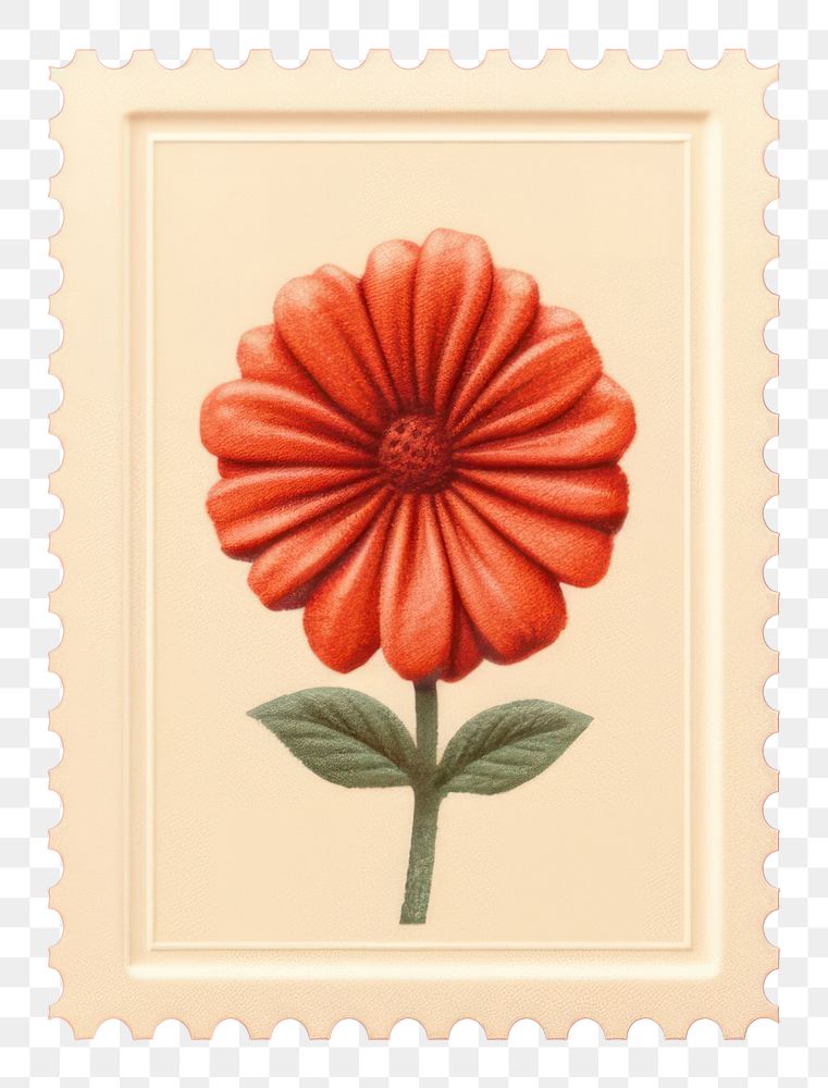 PNG Postage stamp icon flower plant art. AI generated Image by rawpixel.