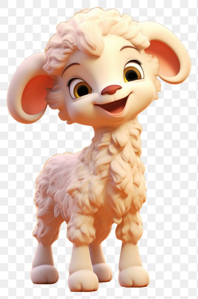 PNG Baby sheep figurine cartoon animal. 