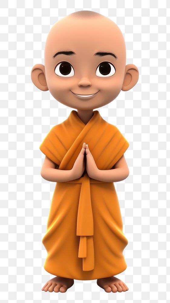 PNG Monk cartoon white background representation. AI generated Image by rawpixel.