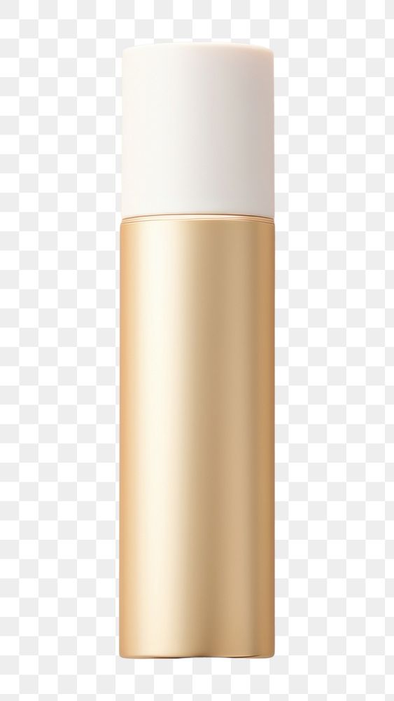 PNG Cosmetics cylinder gold white background. AI generated Image by rawpixel.