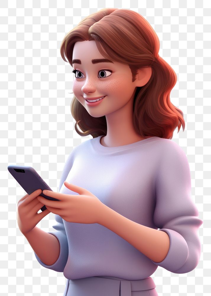 PNG Cartoon smiling adult woman. AI generated Image by rawpixel.