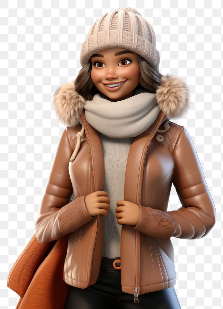 PNG Smiling cartoon jacket winter. AI generated Image by rawpixel.