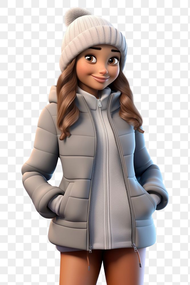 PNG Smiling cartoon jacket winter. AI generated Image by rawpixel.