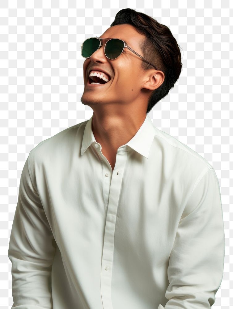 PNG Laughing sunglasses looking smile. AI generated Image by rawpixel.